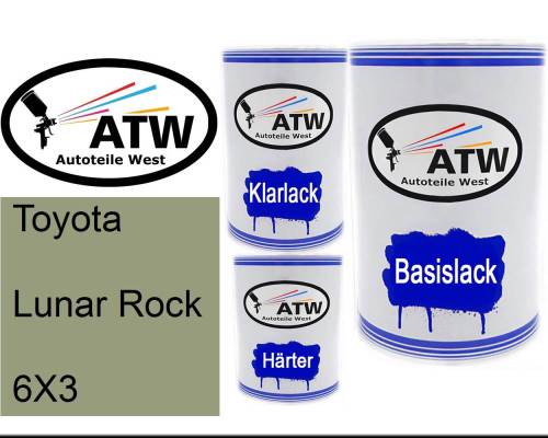 Toyota, Lunar Rock, 6X3: 500ml Lackdose + 500ml Klarlack + 250ml Härter - Set, von ATW Autoteile West.